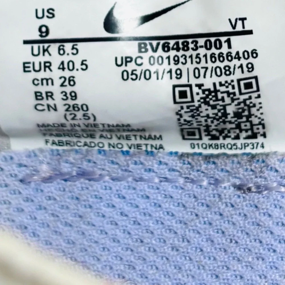 Nike Air Vapormax 2019 Vast Grey Purple‎ Agate Running Shoe BV6483-001 Women's 9